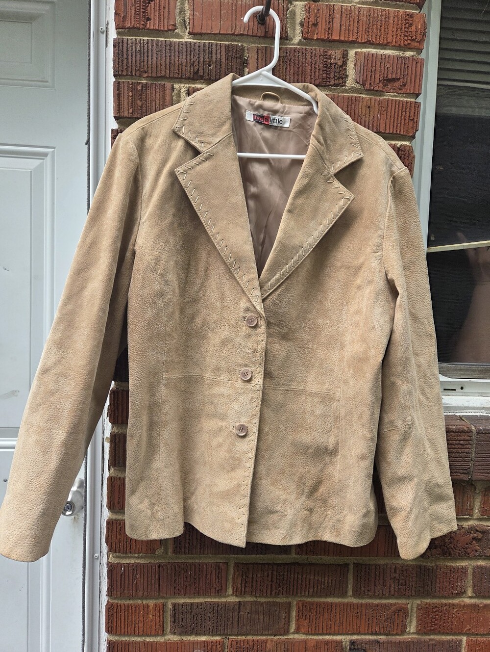 Live a Little Beige Suede Blazer Jacket
